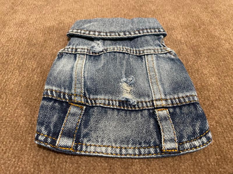 Denim dog vest product photo