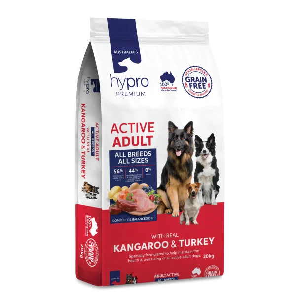 Hypro Premium Kangaroo & Turkey for Active Adult Dogs product photo